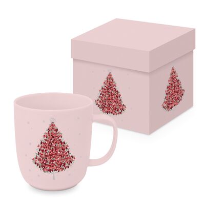 Albero di Natale in tazza rosa opaca GB