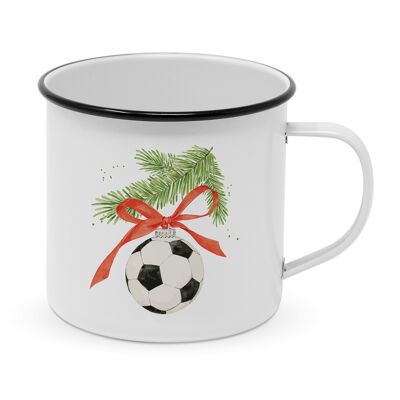 Football Ornament Happy Metal Mug