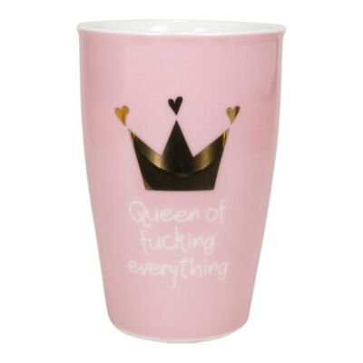 Tasse mit Henkel und Golddruck "Queen of fucking everything"