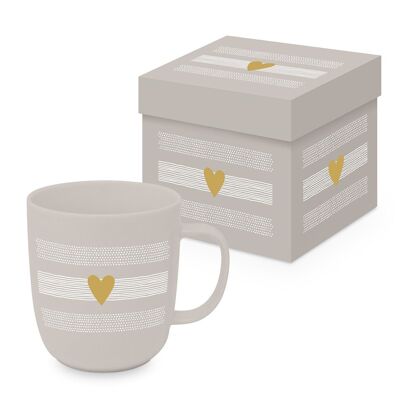 Tazza opaca taupe Heart of Gold GB