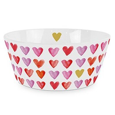 Watercolor Hearts Trend Bowl