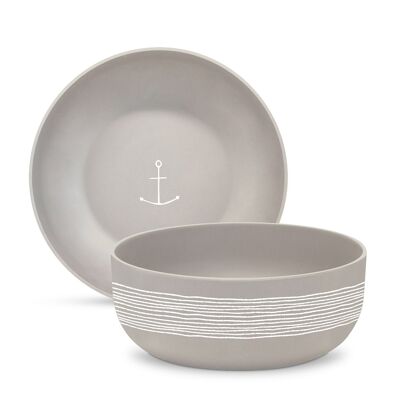 Pure Anchor taupe Matte Bowl 16