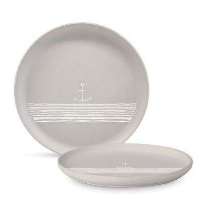 Pure Anchor taupe Mat Assiette 27