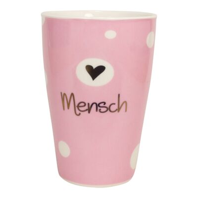 Tasse mit Henkel und Golddruck "Herzmensch"