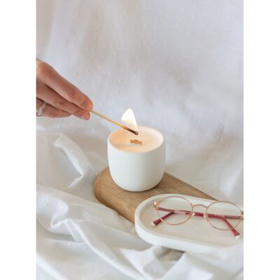 Large White Gypsum Candle Tray