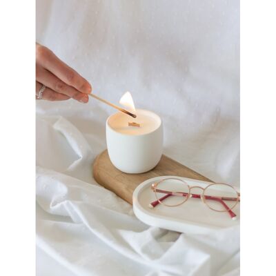Large White Gypsum Candle Tray