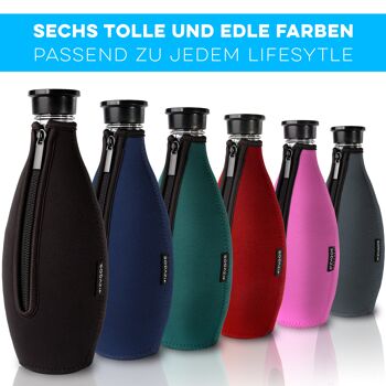 Housse de protection SODAZiP adaptée à vos bouteilles SodaStream Crystal + recettes d'eau infusée gratuites (sous forme d'e-book) - rouge 7