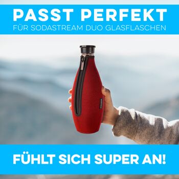 Housse de protection SODAZiP adaptée à vos bouteilles SodaStream Crystal + recettes d'eau infusée gratuites (sous forme d'e-book) - rouge 3