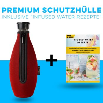 Housse de protection SODAZiP adaptée à vos bouteilles SodaStream Crystal + recettes d'eau infusée gratuites (sous forme d'e-book) - rouge 6