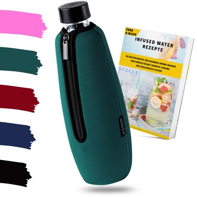 SODAZiP protective cover suitable for your SodaStream Duo bottles + free infused water recipes (as an e-book) - green