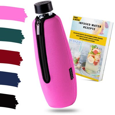 SODAZiP cover protettiva adatta per le tue bottiglie SodaStream Duo + ricette di acqua infusa gratuite (come e-book) - rosa