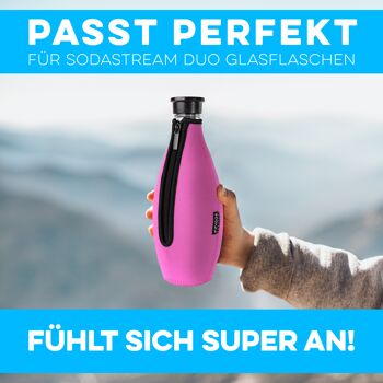 Housse de protection SODAZiP adaptée à vos bouteilles SodaStream Crystal + recettes d'eau infusée gratuites (sous forme d'e-book) - rose 3