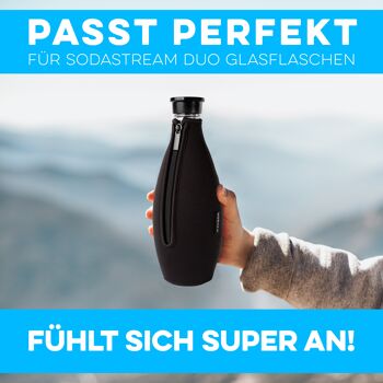 Housse de protection SODAZiP adaptée à vos bouteilles SodaStream Crystal + recettes d'eau infusée gratuites (sous forme d'e-book) - noir 3