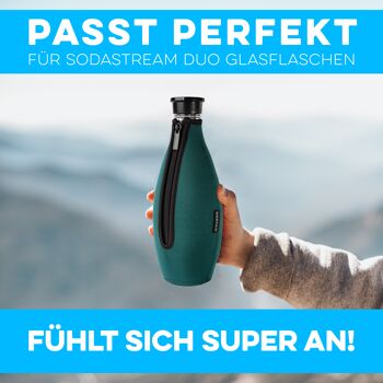 Housse de protection SODAZiP adaptée à vos bouteilles SodaStream Crystal + recettes d'eau infusée gratuites (sous forme d'e-book) - vert 3
