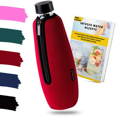 SODAZiP cover protettiva adatta per le tue bottiglie SodaStream Duo + ricette di acqua infusa gratuite (come e-book) - rosso