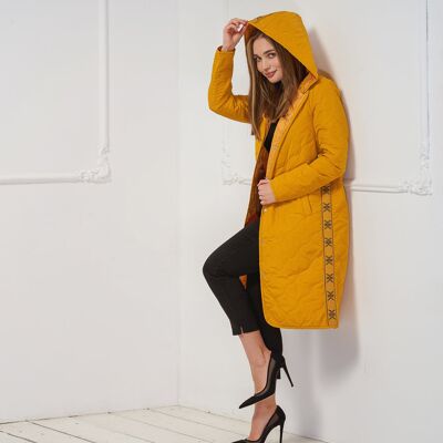 Quilted coat Mustard