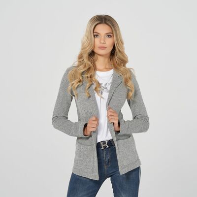 Taillerter Blazer aus Struktur Sweat - 42