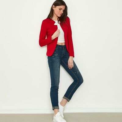 Comfortable jersey blazer with a special collar shape