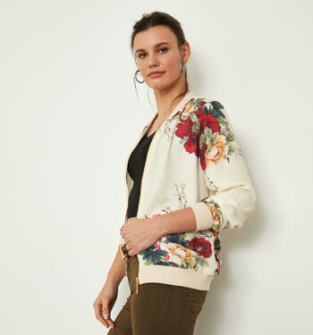 Blouson crème à imprimé fleuri 4