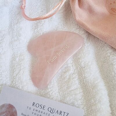 Affirmation de quartz rose Gua Sha