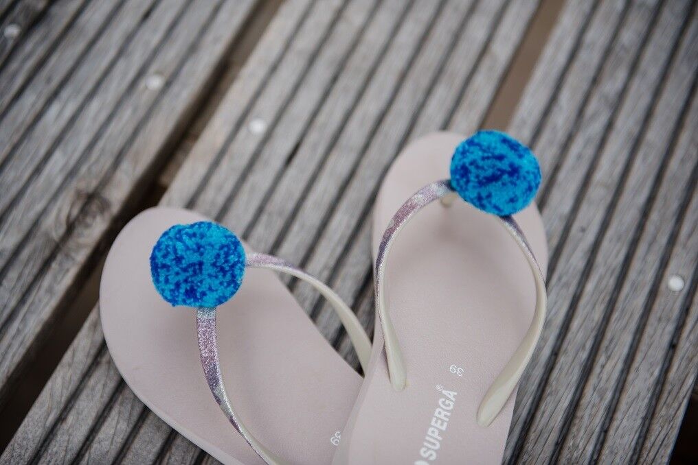 Pom Pom Clips 2er Set Groß - Blau