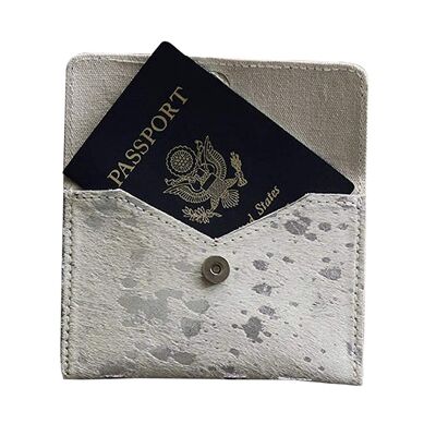 Mer|Sea Passport Clutch Silver Splash Cowhide