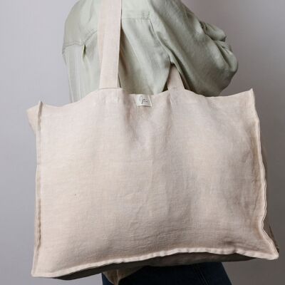 Borsa shopper grande in lino