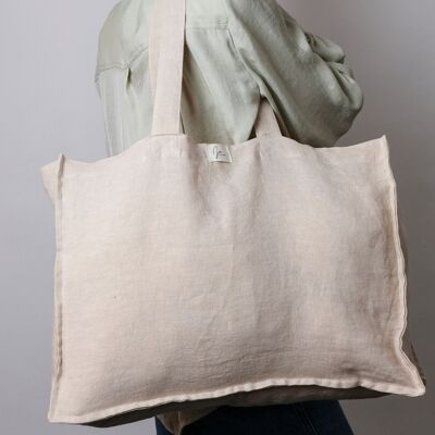 Large Linen Tote Shopper Bag