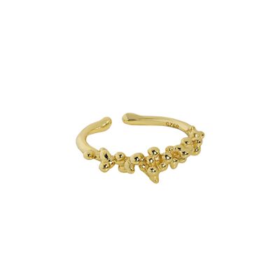 Strata Granulated 18K Gold Vermeil Stackable Ring