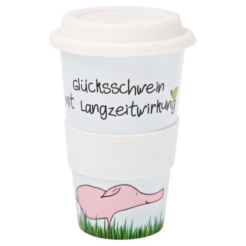 Coffee to go Becher "Glücksschwein mit Langszeitwirkung"
