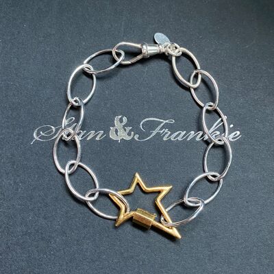 Rockstar Bracelet - Silver bracelet /Gold Star