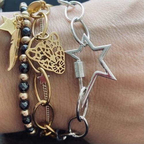 Rockstar Bracelet - Gold bracelet/Silver star