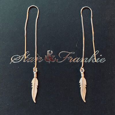 Boucles d'Oreilles Fil - Plumes