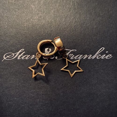 Star Huggie Earrings - Silver