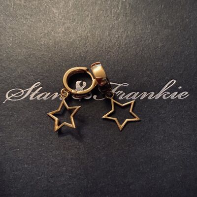 Pendientes Huggie Estrella - Plata