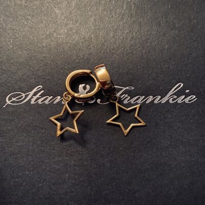Star Huggie Earrings - Silver
