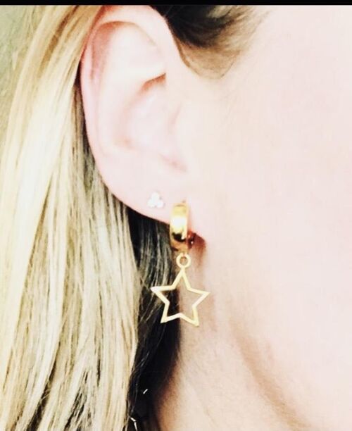 Star Huggie Earrings - Gold