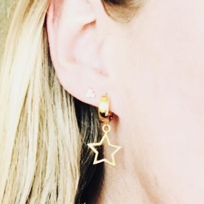Star Huggie Earrings - Gold