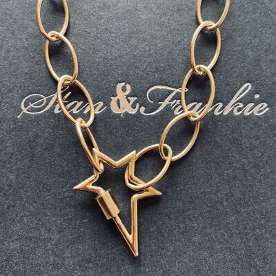 Rockstar Necklace - Silver necklace/Gold Star