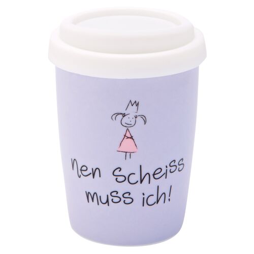 Coffee to go Becher klein "nen Scheiss muss ich!" lila