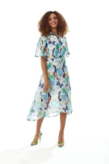 Robe mi-longue en mousseline multicolore Liquorish 3