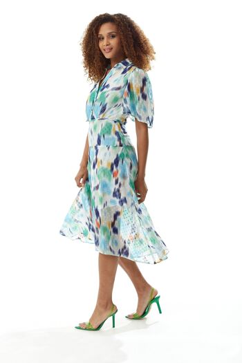 Robe mi-longue en mousseline multicolore Liquorish 24