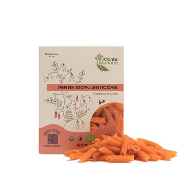 Penne 100% organic lentil flour