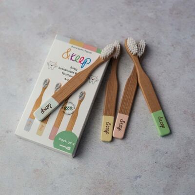 Cepillos de dientes de bambú &Keep Extra Soft Baby - Pack de 4