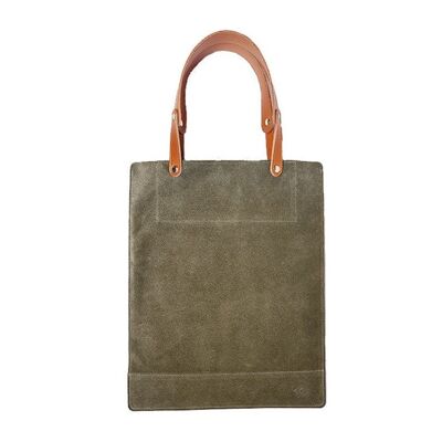 AURELIO - Forest suede calfskin tote bag