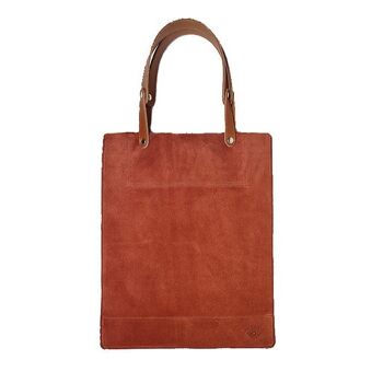 AURELIO - Le tote bag cuir veau velours Terracotta 1