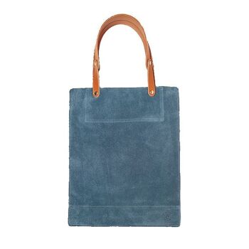 AURELIO - Le tote bag cuir veau velours Denim 1