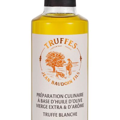 Préparation culinaire à base d'huile d'olive vierge extra et d'arôme truffe blanche