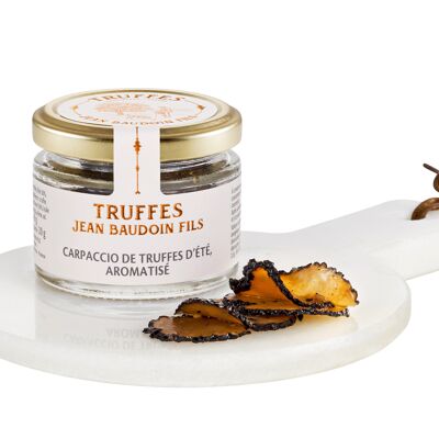 Carpaccio of summer truffles, flavored