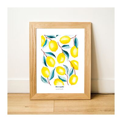Papeterie Affiche Déco - 30 x 40 cm - Les Citrons